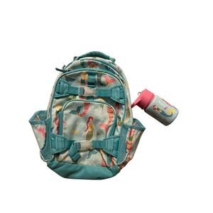 Pottery Barn Kids Mackenzie Aqua Mermaid Small Backpack & Thermos Water Bottle
